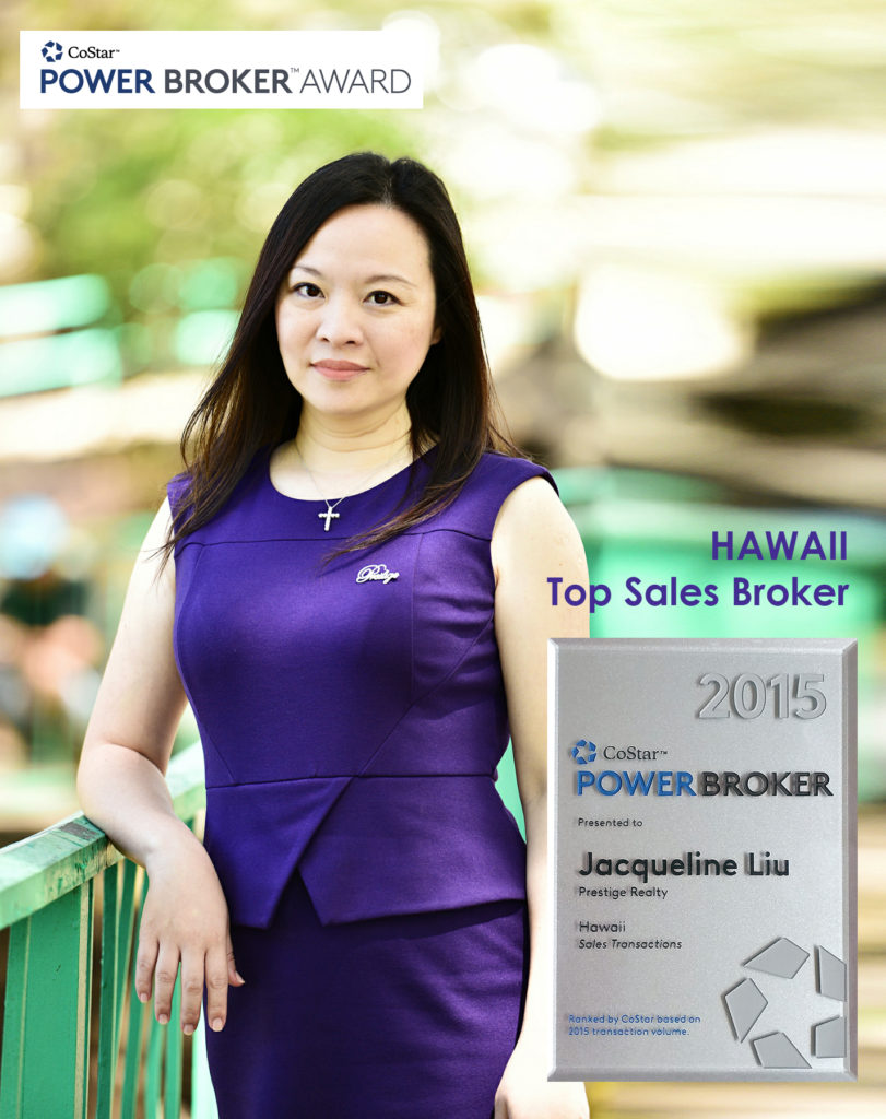 Power Broker Award - Jacqueline Liu (PB) - Prestige Realty Hawaii